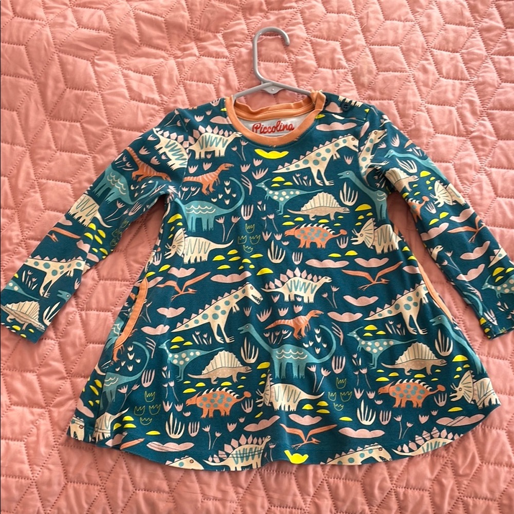 Piccolina Dinosaur Print Dress